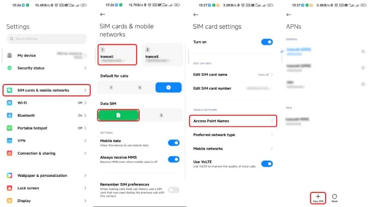 مشکل اینترنت ایرانسل در شیائومی