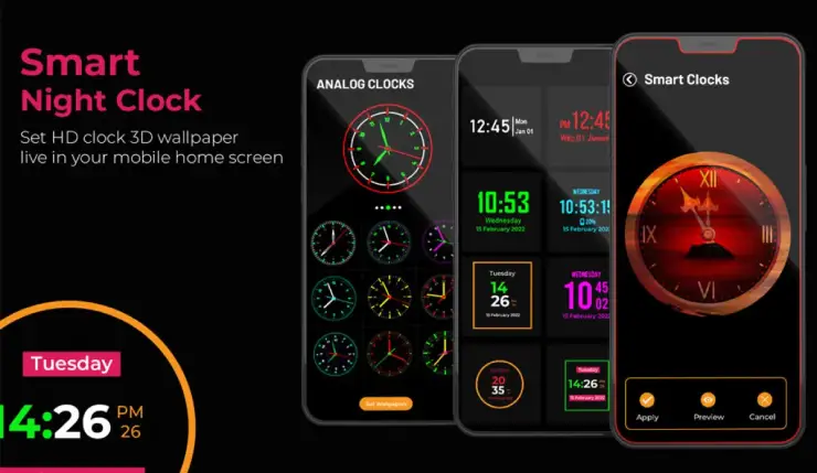 اپلیکیشن Lock Screen Smart Night Clock