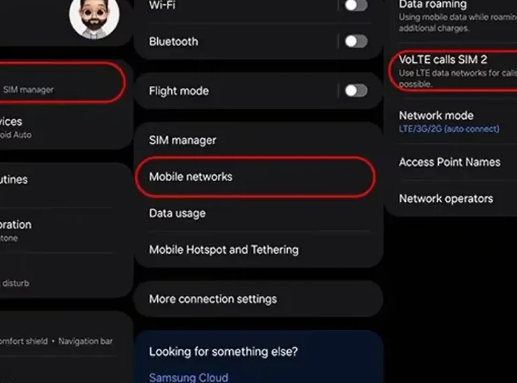 تنظیمات VoLTE در گوشی های سامسونگ