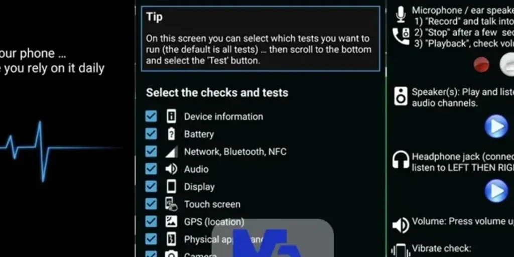 نرم افزار عیب یابی گوشی Phone Check and Test