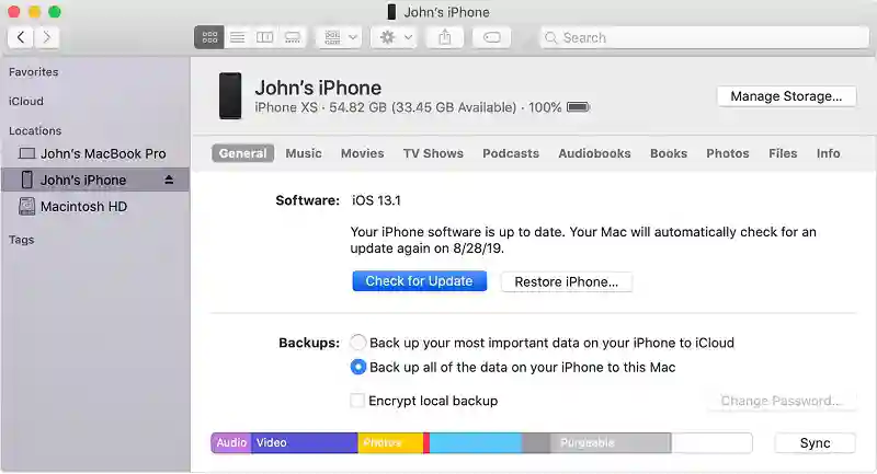 آپدیت سیستم عامل از طریق iTunes