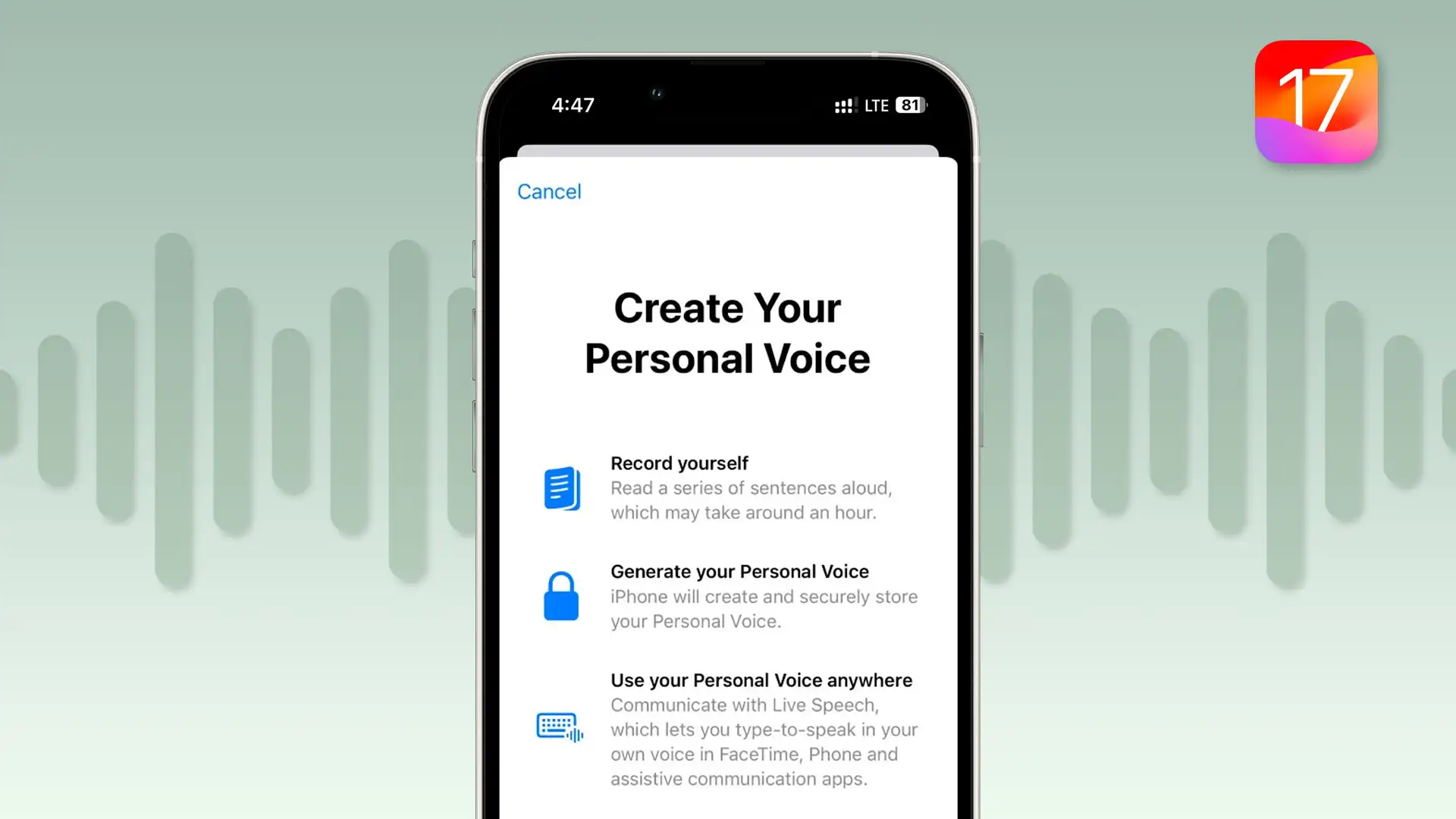 قابلیت‌ های صوتی در ios 17