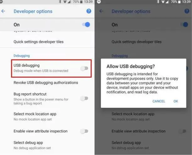 USB Debugging در اندروید Marshmallow و Nougat