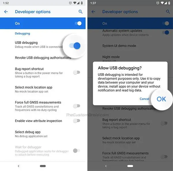 فعال كردن USB debugging اندروید 9