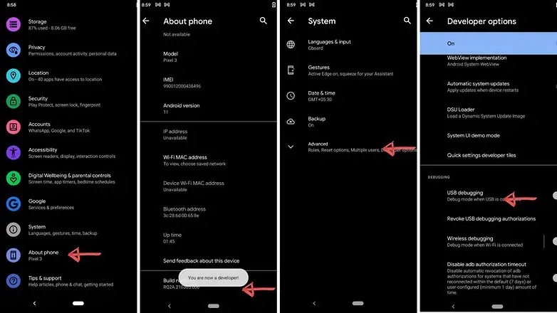 فعال سازی USB debugging در Android 2.3 Gingerbread و نسخه های قبلی