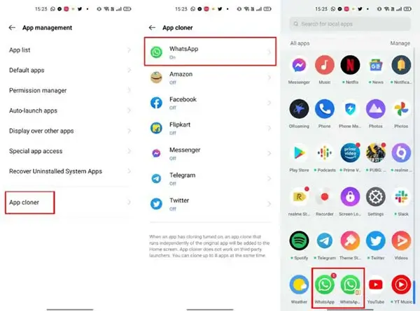 واتساپ دوم برای اندروید با اپ کلونر